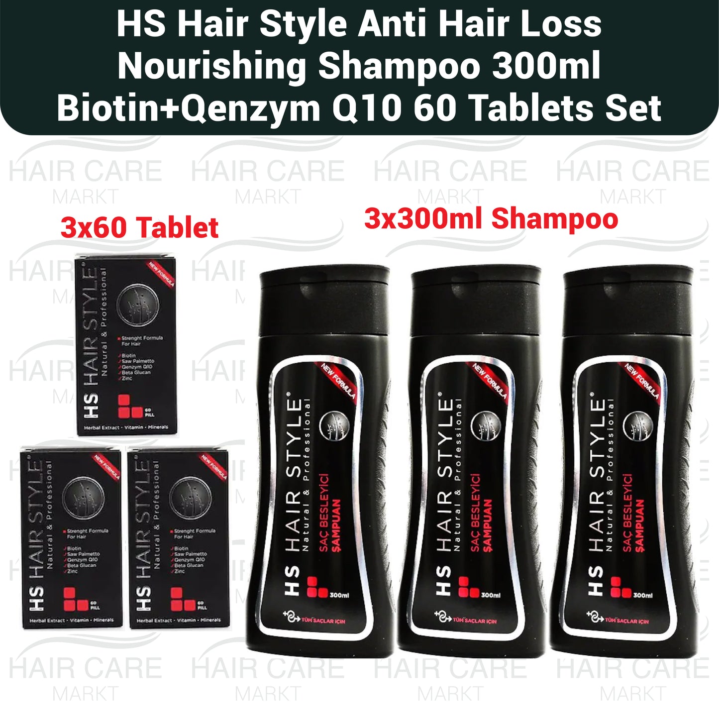 HS Hair Style Shampoo & Hair Vitamin Set (3 PACK)
