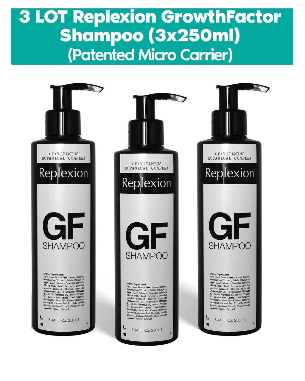 Replexion Growth Factor Shampoo 250ml (3 PACK)