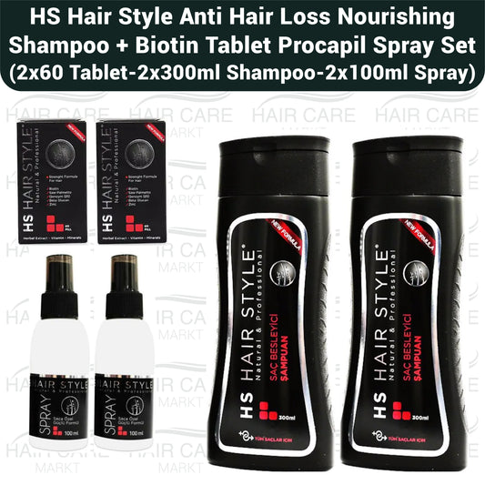 HS Hair Style Anti Hair Loss Shampoo + Hair Vitamin + Procapil Spray Set - 2 LOT