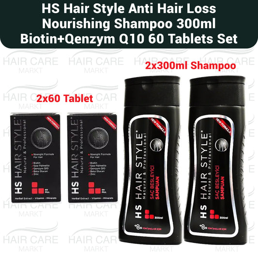 HS Hair Style Anti Haarausfall Shampoo + Haar Vitamin Set - 2er Pack