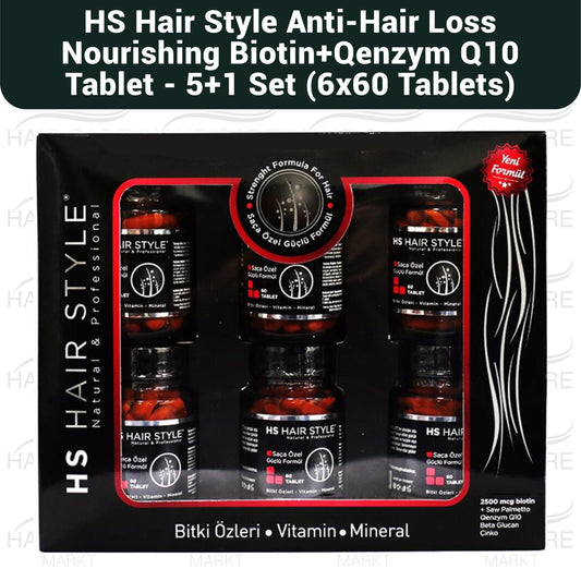 HS Hair Style Anti Hair Loss Hair Vitamin 60 Tablets - 6 LOT