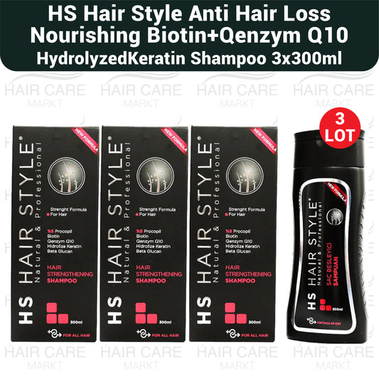 HS Hair Style Anti Hair Loss Nourishing Biotin + Qenzym Q10 Shampoo - 3 LOT