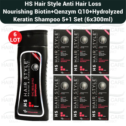 HS Hair Style Anti Hair Loss Nourishing Biotin + Qenzym Q10 Shampoo - 6 LOT