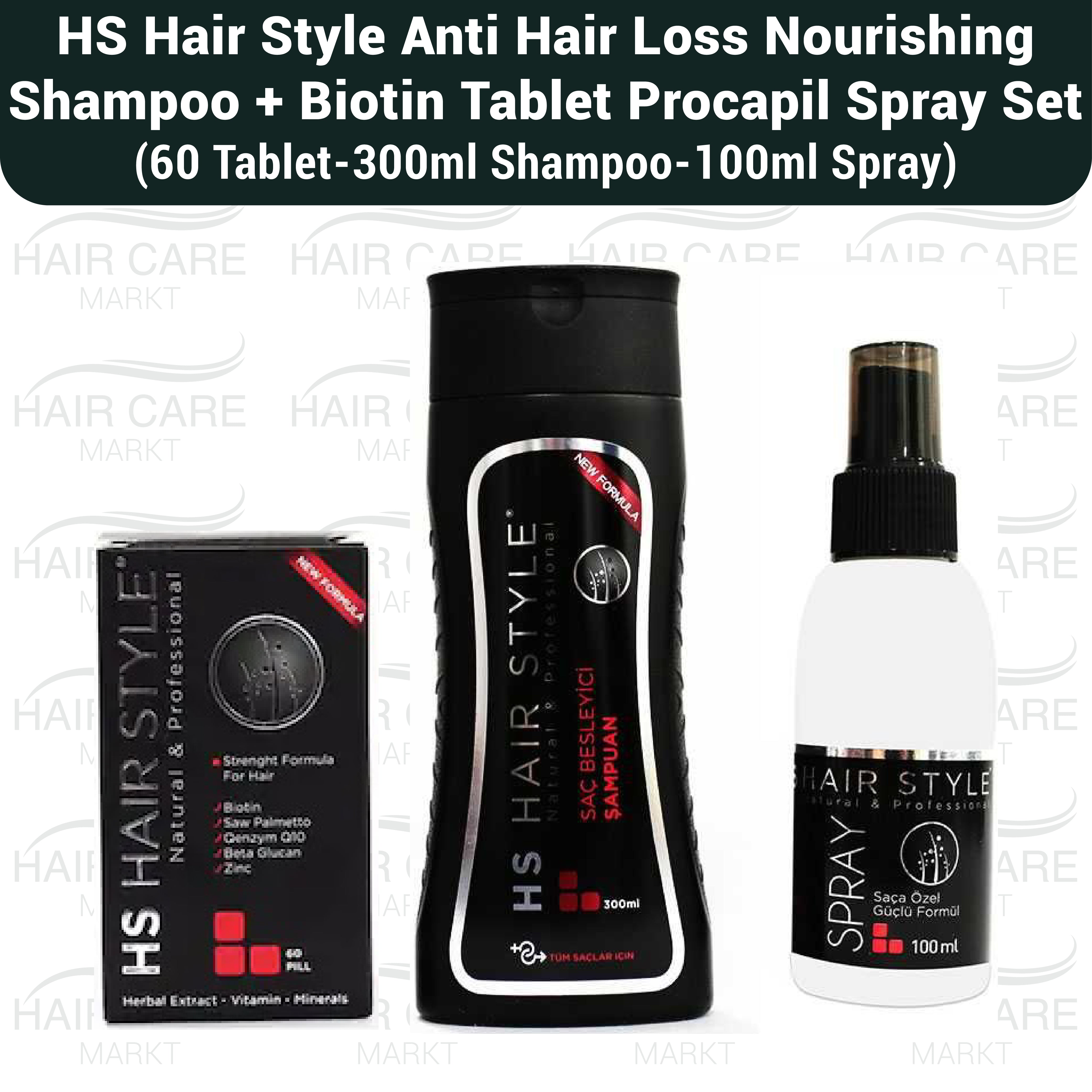 HS Hair Style Anti Hair Loss Shampoo + Hair Vitamin + Procapil Spray S ...