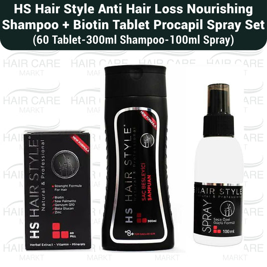 HS Hair Style Anti Hair Loss Shampoo + Hair Vitamin + Procapil Spray Set
