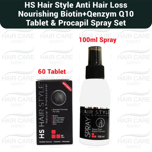 HS Hair Style Anti Haarausfall Haar Vitamin Tablet + Spray Serum Set