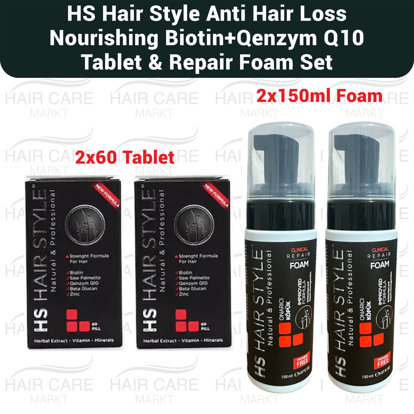 HS Hair Style Anti Hair Loss  Panthenol Foam+ Hair Vitamin  Set - 2 LOT