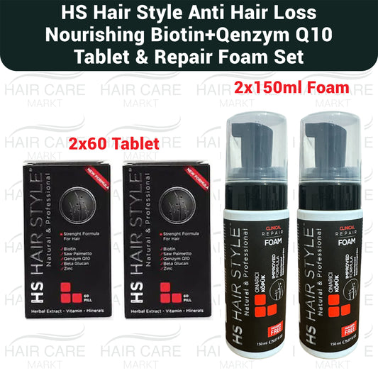 HS Hair Style Anti Haarausfall Panthenol Schaum + Haar Vitamin Set - 2er-Set