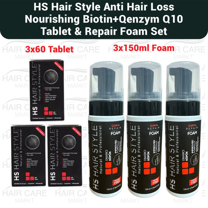 HS Hair Style Anti Hair Loss  Panthenol Foam+ Hair Vitamin  Set - 3 LOT
