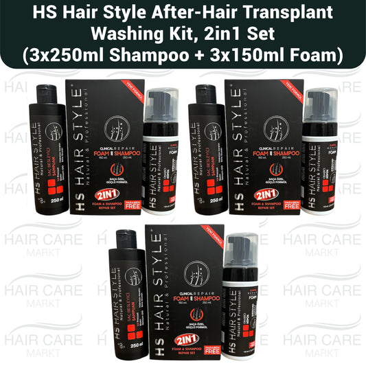 HS Hair Style After-Hair Transplant Washing Kit, 2in1 Foam+Shampoo Set - 3 LOT