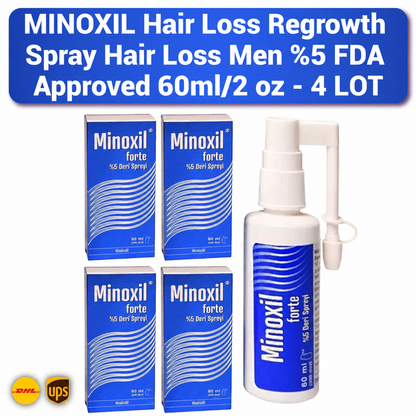 MINOXIL Forte  5% Anti Hair Loss Scalp Spray (4 Pack)