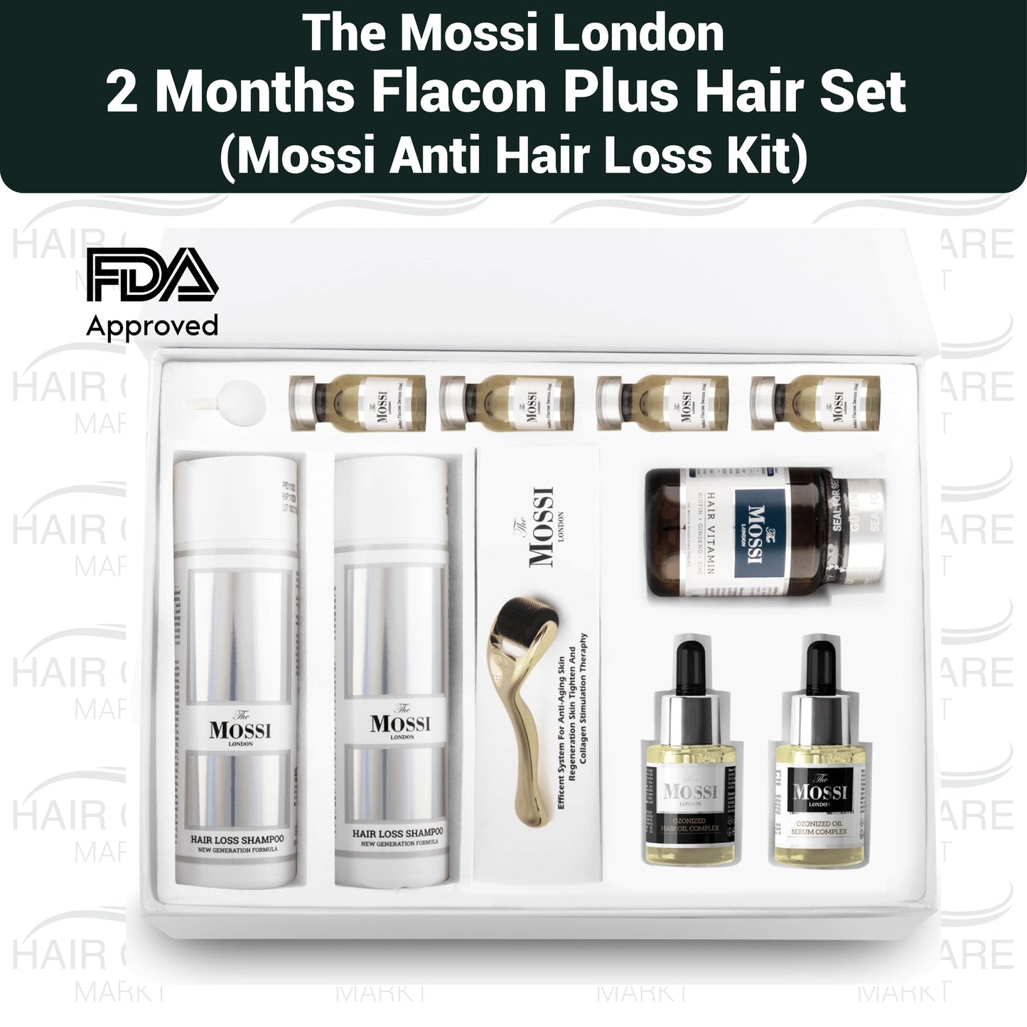The Mossi London Flakon Plus 2 Monats Haarpflegeset