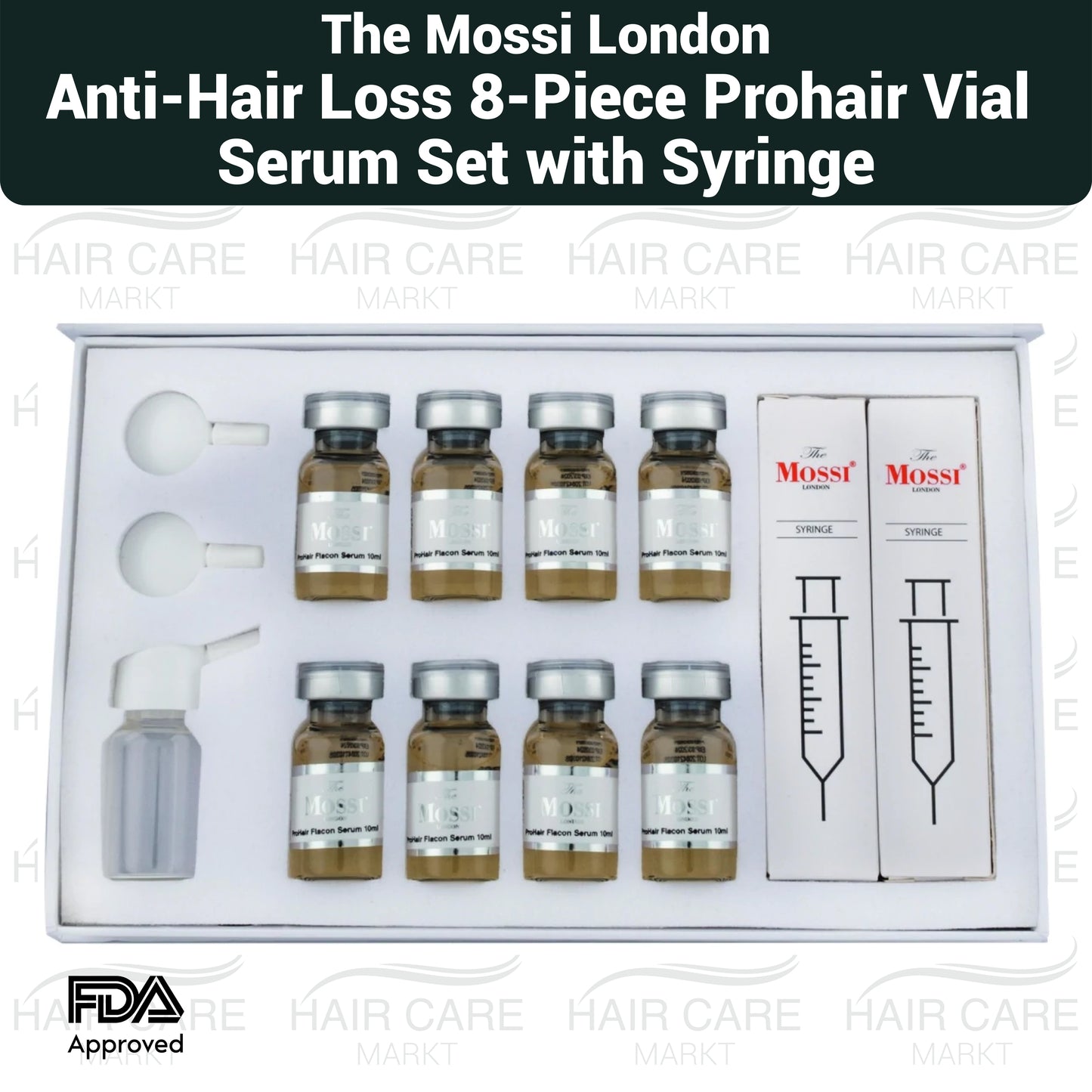 Mossi London Haarserum Ampullen-Set 8-tlg. Kopfhautpflege-Ampullen-Kit Applikator