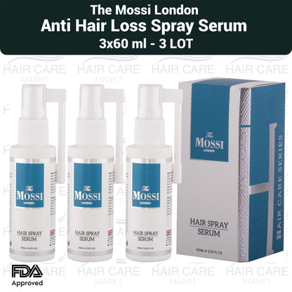 The Mossi London Haar Spray Serum, Kopfhautpflege Voluminöses Haarserum 60ml - 3er PACK