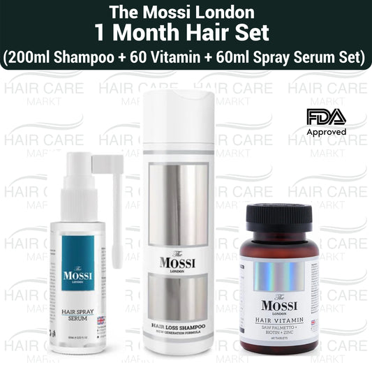 Das Mossi London Anti-Haarausfall-Pflegeset nach Haartransplantation
