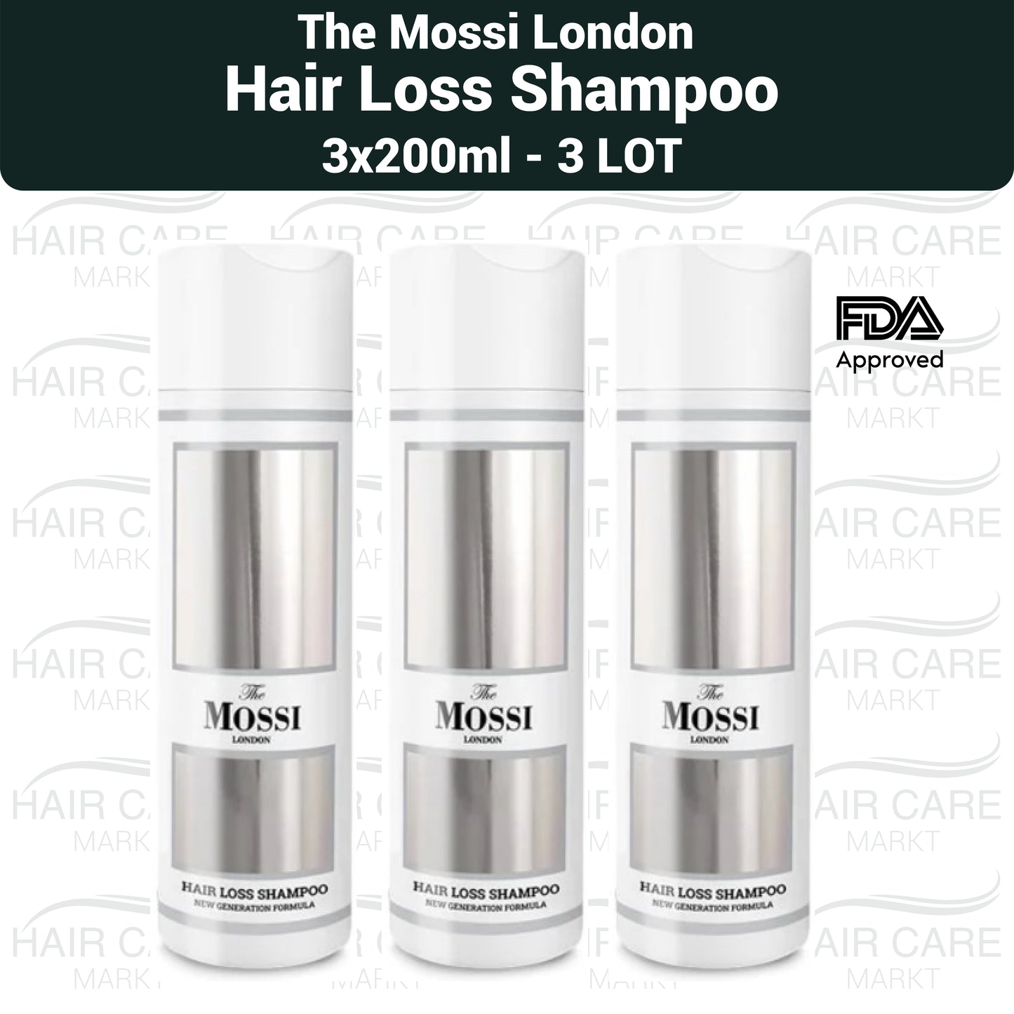 The Mossi London After Hair Transplant  Anti Hair Loss Shampoo, Biotin Procapil Sulfate Free 200ml - 3 LOT
