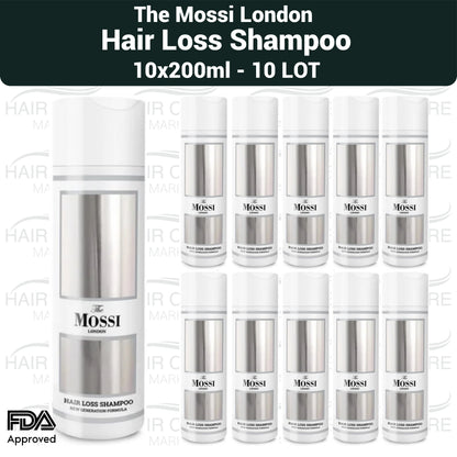 The Mossi London After Hair Transplant Anti-Haarausfall Shampoo, Biotin Procapil Sulfatfrei 200ml - 10er PACK