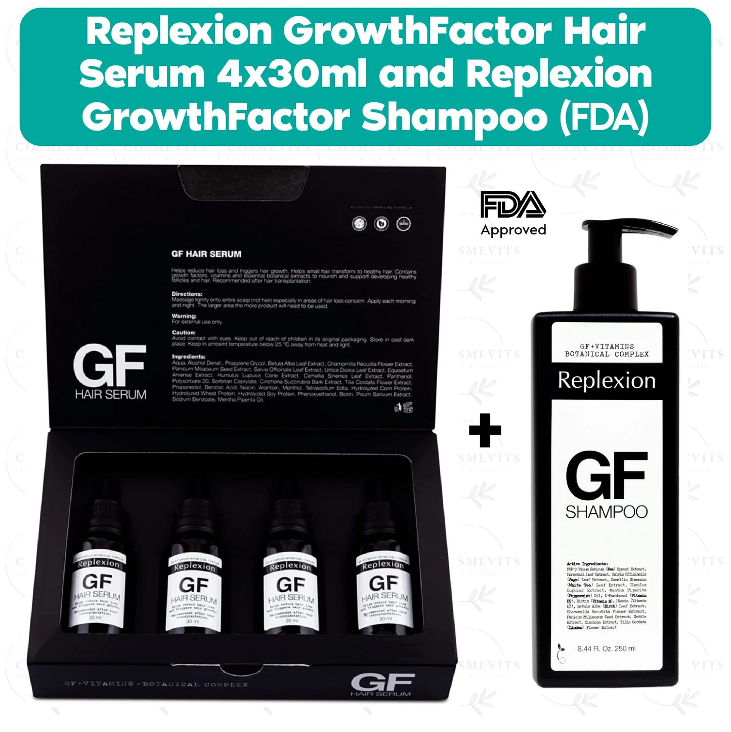 Replexion Hair Serum Set  4x30ml + Shampoo 250ml
