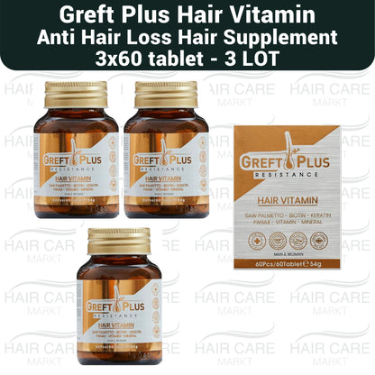 Greft Plus Hair Vitamin for Hair Loss ( 60 Tabs ) (3 PACK )