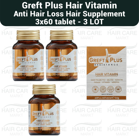 Greft Plus Hair Vitamin for Hair Loss 3x60 Tablets (for 3 Months) - FDA APPROVED