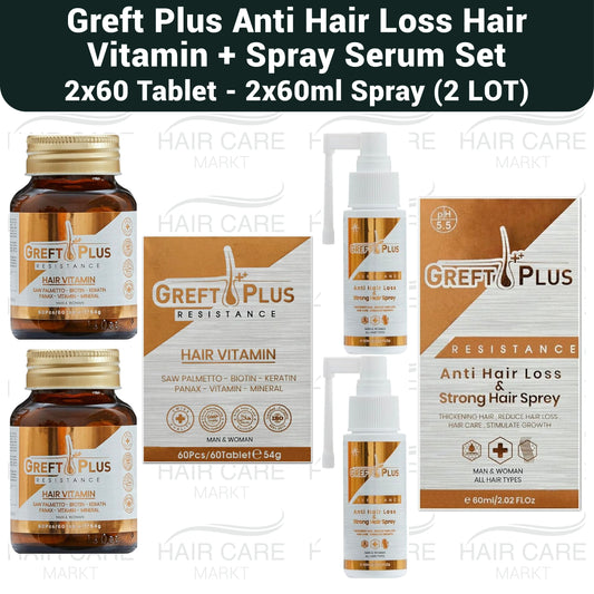 Greft Plus Anti Hair Loss Hair Set 2x(Vitamin + Spray Serum Set) - FDA APPROVED