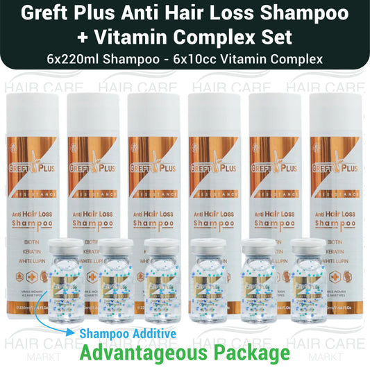 Greft Plus Anti-Hair Loss (6 Shampoo + 6 Vitamin Complex Serum) Set-6LOT