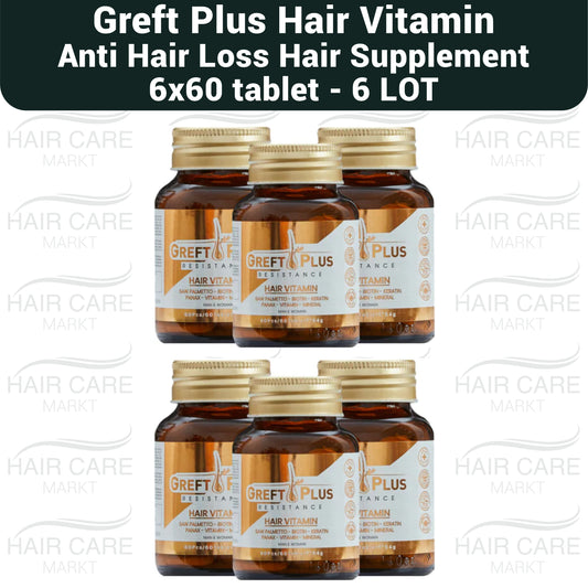 Greft Plus Hair Vitamin for Hair Loss 6x60 Tablets (for 6Months) - FDA APPROVED