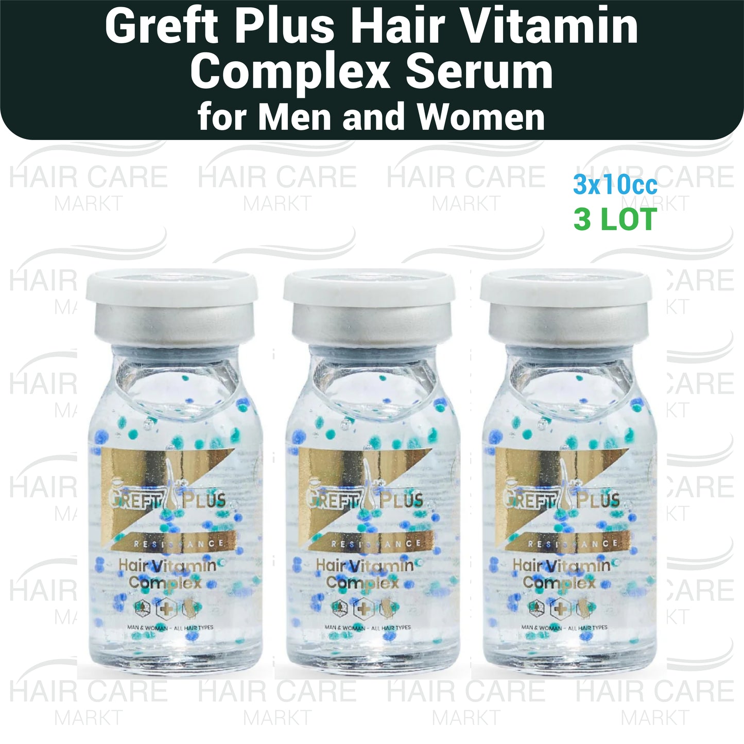 Greft Plus Anti-Hair Loss, After Hair Transplant Vitamin Complex - 3×10ml