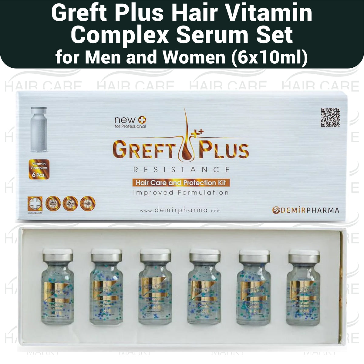 Greft Plus After Hair Transplant Vitamin Complex Set (6 × 10ml )
