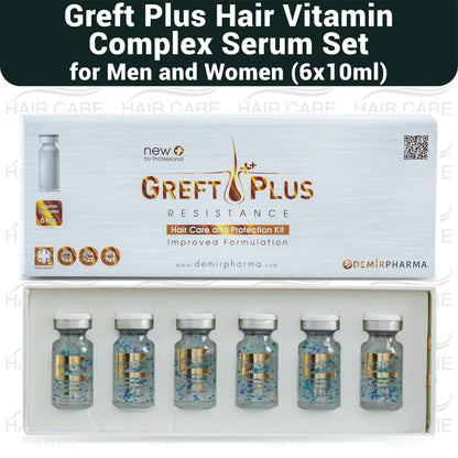 Greft Plus After Hair Transplant Vitamin Complex Set (6 × 10ml )