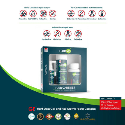 HairMD Clinical Hair Repair Set (Shampoo + Serum + Tabletten)
