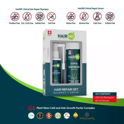 HairMD Clinical Hair Repair Set (Shampoo & Serum)