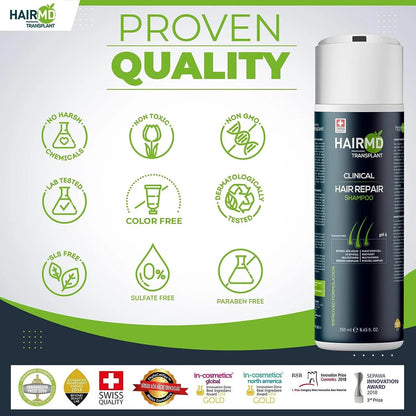 HairMD After Hair Transplant Hair Loss Scalp Care Shampoo - 10 LOT