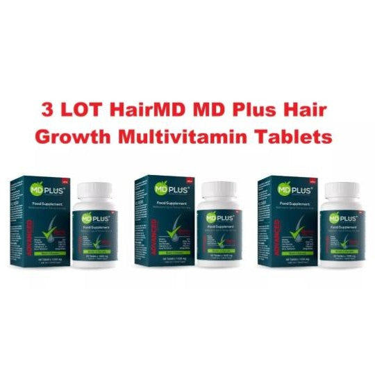 HairMD Anti Hair Loss Hair Vitamins, Biotin Hair Supplement - 3LOT