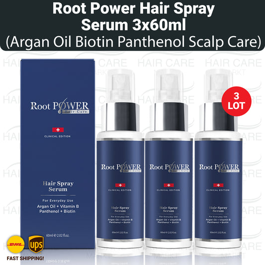 Root Power Haarspray-Serum, Arganöl Biotin Panthenol Kopfhautpflege 60ml - 3 LOT
