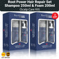Root Power Hair Repair Set with shampoo and foam.